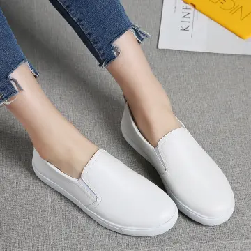 White slip on pumps womens sale