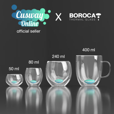 แก้ว Double Wall คุณภาพพรีเมี่ยม บาง สวย ใสกิ๊ก BOROCA THERMAL GLASS