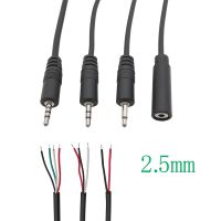 【YF】 Mono/Stereo 2.5mm Male Plug / Female Jack Audio Headphone Connector 2/3/4Pole Pin Extension Bare Wire Cable Soldering Repair