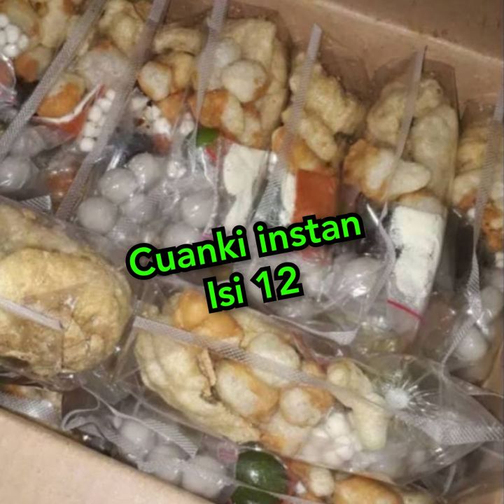 Cuanki Instan Topping Baso Aci Ayam Gurih Pedas Paket 12 Pcs Lazada