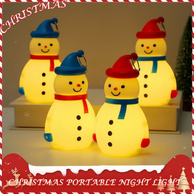 โคมไฟ Led รูปตุ๊กตาหิมะไฟกลางคืนแบบพกพาสุดจี้เรืองแสงสำหรับเด็กคริสต์มาสบ้านอุปกรณ์ตกแต่งโต๊ะของขวัญ