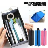 Pencil Bag Simple Ins Japanese Pen Bag Square Large-capacity Bag Stationery Box Pencil Box Multi-layer Storage R7F2