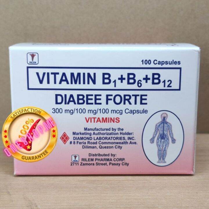 DIABEE FORTE (Vitamin B1 B6 B12) Vitamin B-Complex 100 Capsules | Lazada PH