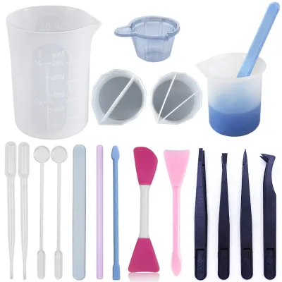 【CC】❐✖  Resin Silicone Stirring Stick Epoxy Disposable Cups Spoons Pliers Jewelry Making Tools Accessories