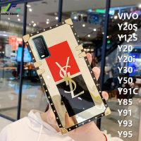 JiefeiเคสสำหรับVIVO Y20 / Y20S / Y22 / Y22S / Y35 / Y20A / Y12S / Y12A / Y20i / Y30 / Y50 / Y91C / Y85 / Y91 / Y93 / Y95 แฟชั่น Bling Glossy Softซิลิโคนกันชนสี่เหลี่ยมAnti-Dropเคสโทรศัพท์