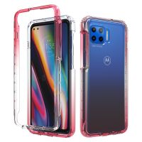 สำหรับ Motorola Moto G 5G Plus/motorola One 5G Hard โปร่งใส2-In-1 PC กลับและ Soft TPU กรอบกันกระแทกฝาครอบโทรศัพท์