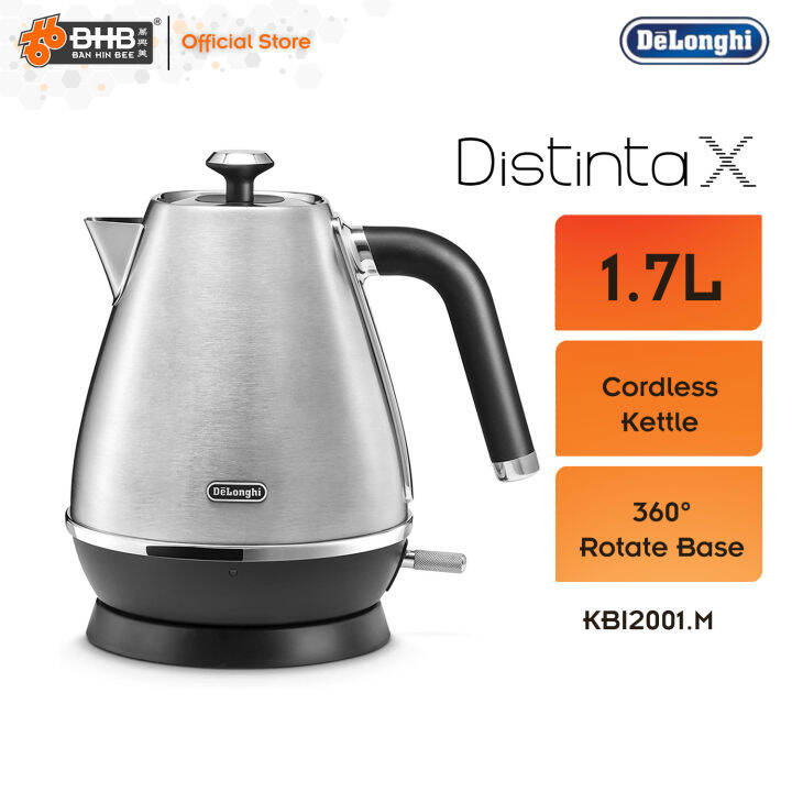 Delonghi Distinta Stainless Steel Cordless Kettle 1.7L (KBI2001S Silver