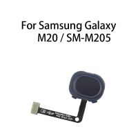 ปุ่มโฮมดั้งเดิมลายนิ้วมือเซนเซอร์สายดิ้นสําหรับ Samsung Galaxy M20 / SM-M205