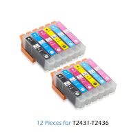 XP-760ปรินเตอร์ Epson 12ชิ้นสำหรับ24XL ที่เข้ากันได้กับหมึก T2431ชิป XP-950 T2436 2432 XP-850 XP-750สแกนเนอร์ XP-55