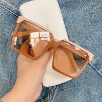 OLOPKY Square Mirror Sunglasses Women Oversized Gradient Sunglasses Women Pink Shades for Women Vintage Big Gafas De Sol Mujer