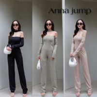 จั้มสูทขายาวเปิดไหล่ดีเทลสายคาดโช๊คเกอร์✨Anna Jumpsuit ✨ป้ายThitiya