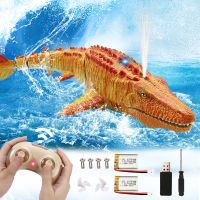 QDRAGON 2.4G Remote Control Dinosaur Pool Toys for KidsLake/Swimming Pool/Bath/Outdoor RC Mosasaurus Boats Toys with Batteries