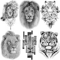 hot【DT】 Mighty King Of Beasts Tattoos Temporary Men Fake Tatoo Tiger Sticker Arm Leg Makeup