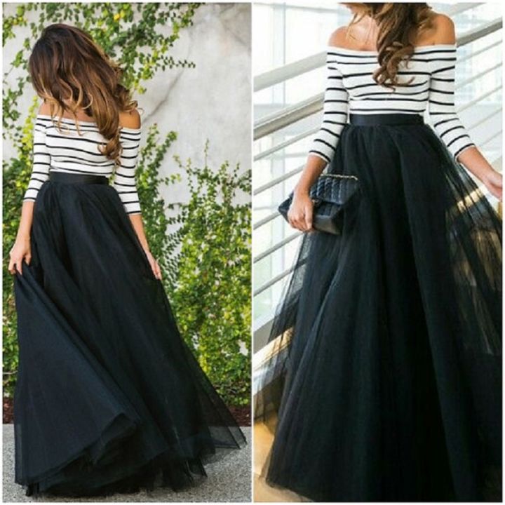 4 Layers 100cm Floor Length Skirts For Women Elegant High Waist Pleated Tulle Skirt Bridesmaid 5462