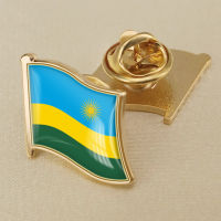 Rwanda Rwanda National Flag Crystal Resin Drop Badge Brooch Flag Badges of All Countries in the World All-metal Brooch Copper Brooch Collection