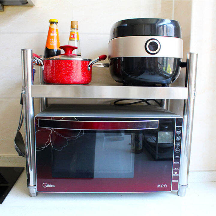 Single stainless steel kitchen shelf table floor shelf 1 layer