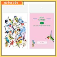 GOTORADE สัตว์เลี้ยงสำหรับสัตว์เลี้ยง สติกเกอร์ติดผนัง หลากสี สติกเกอร์รูปนก อุปกรณ์ทำสมุดภาพ สติกเกอร์น่ารักๆ ดีไอวาย