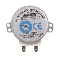 มอเตอร์ AC 220-240V 4W 6RPM 48Mm Dia ขนาดเล็กพร้อมกันมอเตอร์สำหรับเครื่องเป่าลมอุ่น50/60Hz Cw/ccw TYJ50 8A 7ถาดไมโครเวฟ