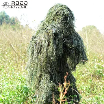 Tactical Camouflage Clothing 3D Withered Grass Ghillie Suit 5 PCS Sniper  Military Hunting Suit Army Hunting Clothes Birding Suit