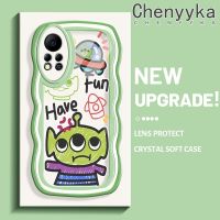 Chenyyka เคสสำหรับ Infinix Hot 11S NFC เคสแฟชั่นมนุษย์ต่างดาวสีสันสดใสน่ารักขอบครีมคลื่น เคสมือถือกันกระแทกแบบใสนิ่ม เคสโปร่งใสลายกล้องถ่ายรูปที่เรียบฝาครอบป้องกันซิลิโคน