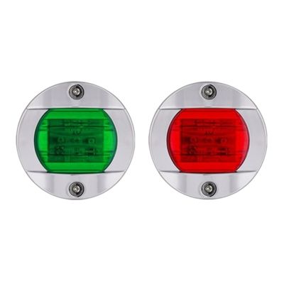 ไฟเรือนำทาง LED สีแดงและสีเขียว2ชิ้น,ไฟสัญญาณแล่นเรือใบกันน้ำ12โวลต์