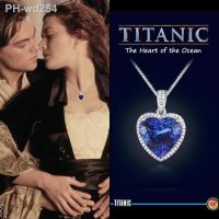 Fashion luxury Wedding Necklace Jewelry for Women Blue Crystal Necklace Titanic Heart of Ocean Love Forever Pendant Necklace