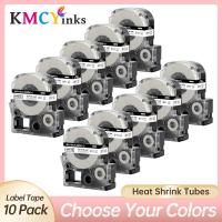 เทปหดความร้อน10PK Kmcyinks SU5S สีขาว/เหลือง SU5Y SU11S SU11Y สำหรับ Epson LW300 LW400 LW500เครื่องพิมพ์ฉลาก LW700