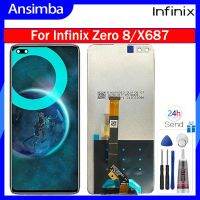 Ansimba หน้าจอเดิมสำหรับ Infinix Zero 8/X687สัมผัสหน้าจอ LCD หน้าจอดิจิตอลแทนการประกอบสำหรับ Infinix Zero 8/X687พร้อมเฟรมตรงกลางสำหรับ Infinix Zero 8 X687