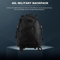 Outdoor 40L 600D Waterproof Oxford Cloth Rucksack Backpack Bag Camouflage Sports Travelling Hiking Bag Black