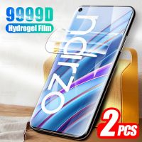 ฟิล์มไฮโดรเจลโค้งเต็มรูปแบบ2ชิ้นสำหรับ Oppo Realme Narzo 30 4G ปกป้องหน้าจอ Realmi Narzo30 6.5 Quot; นิ่มป้องกันไม่ใช่กระจก