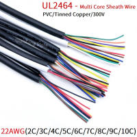 1เมตรเปลือกสายเคเบิล22AWG Channl สายสัญญาณเสียง2 3 4 5 6 7 8 9 10แกนฉนวนนุ่มสายทองแดงสัญญาณควบคุมลวด UL2464