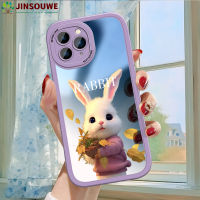 Jinsouwe เคสกระจกเคสมือถือสำหรับ iPhone 11 Pro Max 11Promax สำหรับเด็กผู้หญิงลายการ์ตูนกระต่ายปกหนังคลุมเต็ม