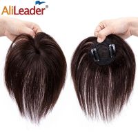 Alileader Hairpieces With Bangs For Women With Thinning Hair Natural Black Straight Fake Hair Pieces Clip-On Top Synthetic Hair Wig  Hair Extensions