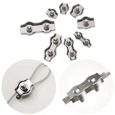 【CC】❁  5Pcs M2-M5 1/2-Post Clip Wire Rope Cable Clamp Caliper Grip