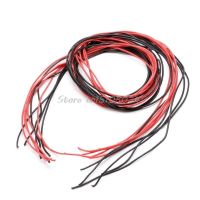 【Hot deal】 สายสายไฟทองแดงยืดหยุ่นเครื่องวัดสายไฟซิลิคอน22 AWG 5M สำหรับ RC สีดำสีแดง Whosale &amp; DropShip