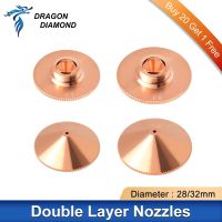 Laser Nozzle Single Double Layer Dia.28/32mm Caliber 0.8-5.0 For Raytools Precitec WSX Fiber Laser Cutting Head Welding Tools