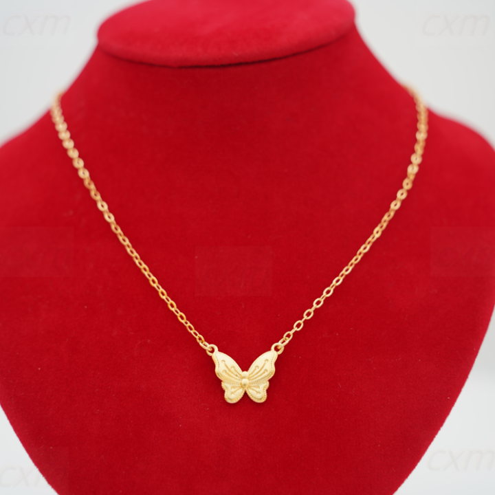 [CXM]18K Gold Plated Necklace Pendant, butterfly Lazada PH