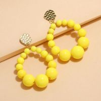 Boho Style High Quality Fashion Temperament Women 39;s Earrings Macaron Color Round Bead Earrings Gift