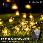 Vimite 12Meters Solar Blossom Flower fairy Lights Outdoor Waterproof