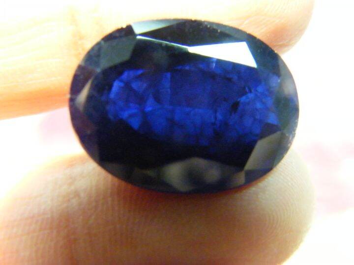 11-carats-สีของแท้-สีไพลิน-ไพลินสีน้ำเงินของเทียม-created-blue-sapphire-brilliant-oval-corundum-11x15mm