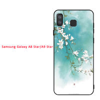 เคสโทรศัพท์สำหรับSamsung Galaxy A8 Star/A9 Starน่ารักปลอกซิลิโคนฝาครอบเดียวกันรูปแบบถุงลมนิรภัยขาตั้งโทรศัพท์และเชือก