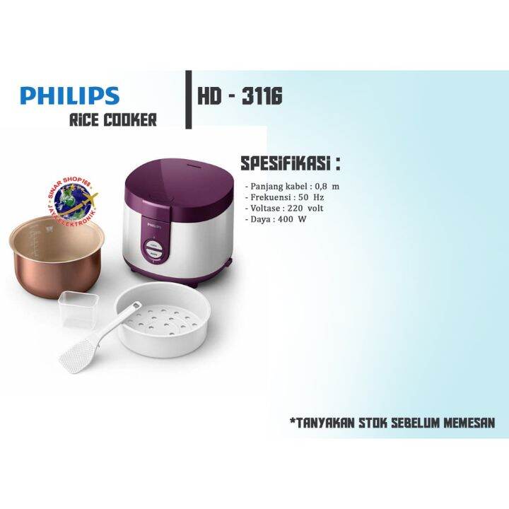 rice cooker philips 1 liter hd 3116