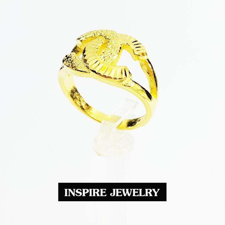 inspire-jewelry-แหวนทองตอกลาย-งานอินเทรนชั้นนำ-สุดหรู-พร้อมถุงกำมะหยี่-สวยหรูสำหรับคนพิเศษ-ใส่เอง-เป็นของขวัญของฝาก-วาเลนไทน์-วันเกิด-ตรุษจีนฯลฯ