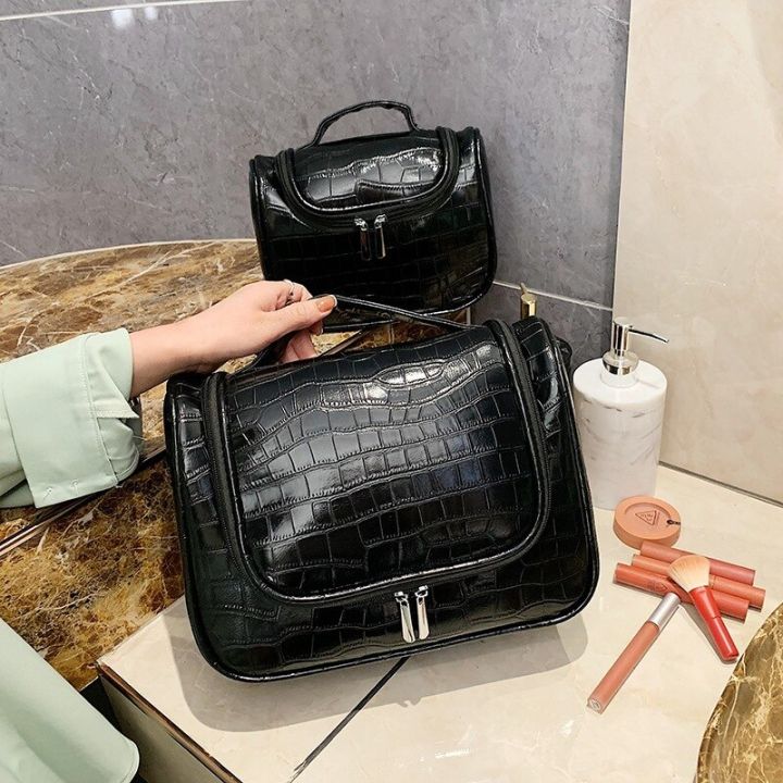 กระเป๋าเครื่องสำอางสำหรับเดินทางถุงซักผ้าเก็บของกระเป๋าเครื่องสำอาง-pu-จระเข้หลากช่องแบบพกพาใหม่2022