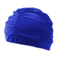 Pleated Flower Petal Prints Fabric Swimming Cap Swim Pool Beach Surfing Protect Long Hair Ears Caps Hats Plus Size for Women Men