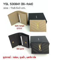 (ผ่อน)ของแท้ 100% ราคาถูก New YSL bi fold wallet 530841