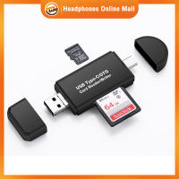 3 In 1 Type C Micro USB OTG เป็น USB 2.0 Adapter Card Reader การคัดลอกข้อมูลความเร็วสูงการดาวน์โหลด Converter