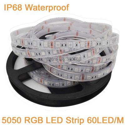 5m 12V DC IP67 IP68 Waterproof SMD 5050 LED Strip High Quality Underwater Outdoor LED Strip Light 300LEDs 60LEDs/M RGB White