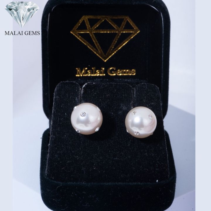 malai-gems-ต่างหูเพชร-เงินแท้-silver-925-เพชรสวิส-cz-เคลือบทองคำขาว-รุ่น21005520-แถมกล่อง-ต่างหูcz-ต่างหูเงินแท้