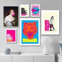 Modern Feminist Indie Room Decor ภาพวาดผ้าใบสี Tiger Retro Aesthetic Pop Art อ้างโปสเตอร์ Dorm Home Decor พิมพ์ภาพใหม่0921